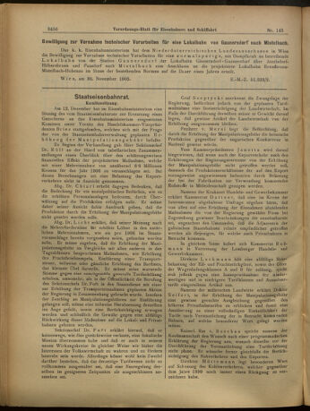 Verordnungs-Blatt für Eisenbahnen und Schiffahrt: Veröffentlichungen in Tarif- und Transport-Angelegenheiten 19051219 Seite: 2