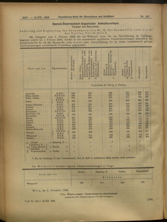 Verordnungs-Blatt für Eisenbahnen und Schiffahrt: Veröffentlichungen in Tarif- und Transport-Angelegenheiten 19051219 Seite: 8