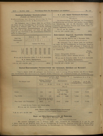 Verordnungs-Blatt für Eisenbahnen und Schiffahrt: Veröffentlichungen in Tarif- und Transport-Angelegenheiten 19051223 Seite: 14