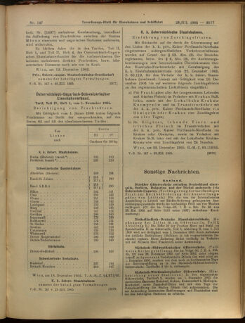 Verordnungs-Blatt für Eisenbahnen und Schiffahrt: Veröffentlichungen in Tarif- und Transport-Angelegenheiten 19051223 Seite: 21