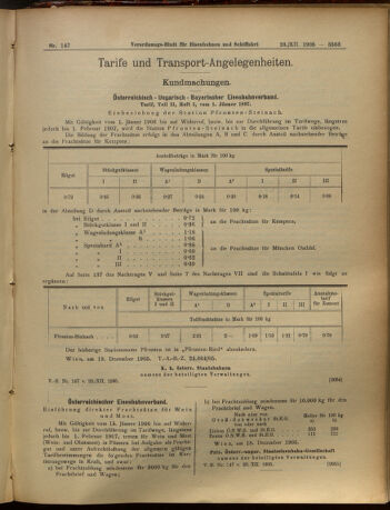 Verordnungs-Blatt für Eisenbahnen und Schiffahrt: Veröffentlichungen in Tarif- und Transport-Angelegenheiten 19051223 Seite: 7