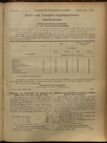 Verordnungs-Blatt für Eisenbahnen und Schiffahrt: Veröffentlichungen in Tarif- und Transport-Angelegenheiten 19051230 Seite: 11