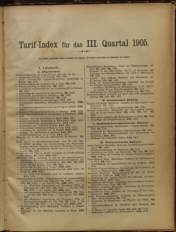 Verordnungs-Blatt für Eisenbahnen und Schiffahrt: Veröffentlichungen in Tarif- und Transport-Angelegenheiten 19051230 Seite: 111