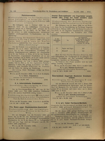 Verordnungs-Blatt für Eisenbahnen und Schiffahrt: Veröffentlichungen in Tarif- und Transport-Angelegenheiten 19051230 Seite: 17