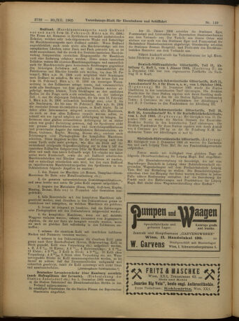 Verordnungs-Blatt für Eisenbahnen und Schiffahrt: Veröffentlichungen in Tarif- und Transport-Angelegenheiten 19051230 Seite: 22