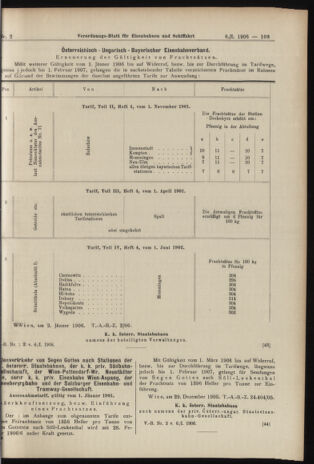 Verordnungs-Blatt für Eisenbahnen und Schiffahrt: Veröffentlichungen in Tarif- und Transport-Angelegenheiten 19060106 Seite: 39