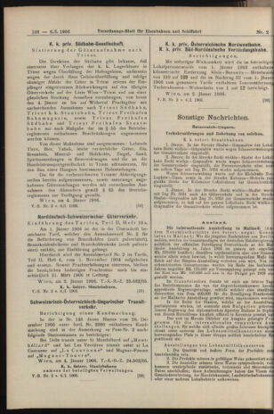 Verordnungs-Blatt für Eisenbahnen und Schiffahrt: Veröffentlichungen in Tarif- und Transport-Angelegenheiten 19060106 Seite: 42