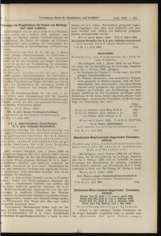 Verordnungs-Blatt für Eisenbahnen und Schiffahrt: Veröffentlichungen in Tarif- und Transport-Angelegenheiten 19060113 Seite: 11