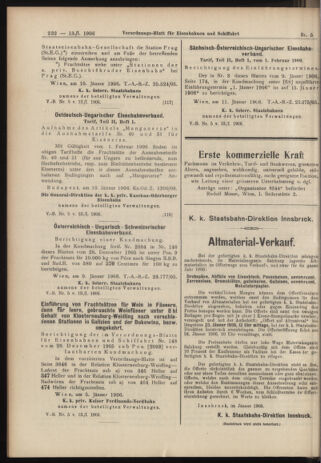 Verordnungs-Blatt für Eisenbahnen und Schiffahrt: Veröffentlichungen in Tarif- und Transport-Angelegenheiten 19060113 Seite: 12