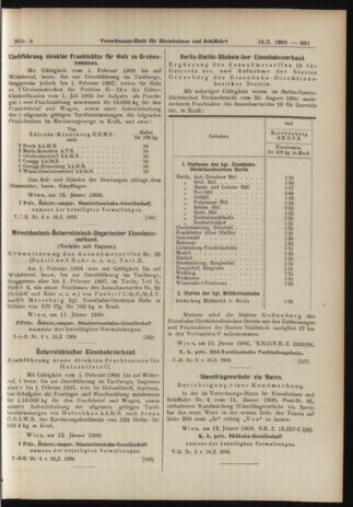 Verordnungs-Blatt für Eisenbahnen und Schiffahrt: Veröffentlichungen in Tarif- und Transport-Angelegenheiten 19060116 Seite: 29