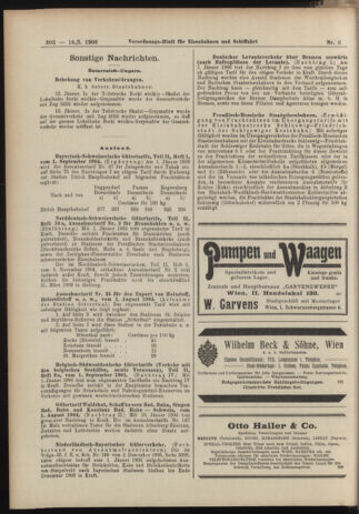 Verordnungs-Blatt für Eisenbahnen und Schiffahrt: Veröffentlichungen in Tarif- und Transport-Angelegenheiten 19060116 Seite: 30