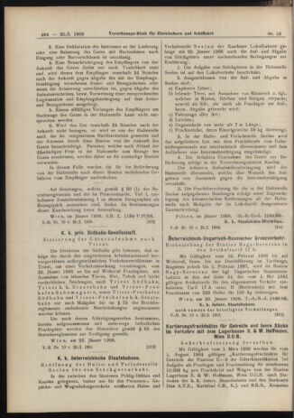 Verordnungs-Blatt für Eisenbahnen und Schiffahrt: Veröffentlichungen in Tarif- und Transport-Angelegenheiten 19060125 Seite: 8