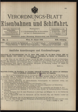 Verordnungs-Blatt für Eisenbahnen und Schiffahrt: Veröffentlichungen in Tarif- und Transport-Angelegenheiten 19060127 Seite: 1