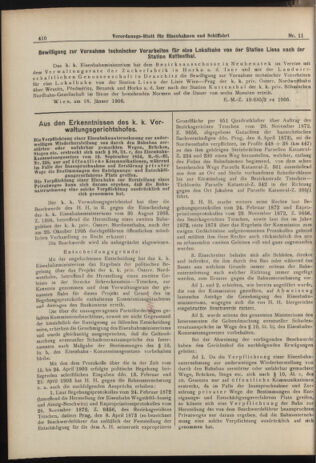 Verordnungs-Blatt für Eisenbahnen und Schiffahrt: Veröffentlichungen in Tarif- und Transport-Angelegenheiten 19060127 Seite: 2