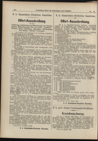 Verordnungs-Blatt für Eisenbahnen und Schiffahrt: Veröffentlichungen in Tarif- und Transport-Angelegenheiten 19060201 Seite: 6