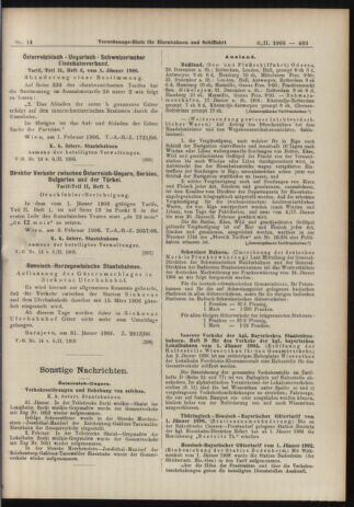 Verordnungs-Blatt für Eisenbahnen und Schiffahrt: Veröffentlichungen in Tarif- und Transport-Angelegenheiten 19060206 Seite: 21