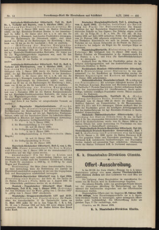 Verordnungs-Blatt für Eisenbahnen und Schiffahrt: Veröffentlichungen in Tarif- und Transport-Angelegenheiten 19060206 Seite: 23