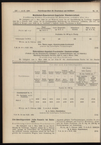 Verordnungs-Blatt für Eisenbahnen und Schiffahrt: Veröffentlichungen in Tarif- und Transport-Angelegenheiten 19060210 Seite: 10