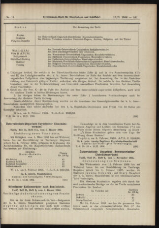 Verordnungs-Blatt für Eisenbahnen und Schiffahrt: Veröffentlichungen in Tarif- und Transport-Angelegenheiten 19060210 Seite: 15