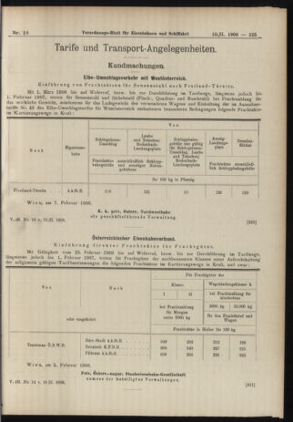 Verordnungs-Blatt für Eisenbahnen und Schiffahrt: Veröffentlichungen in Tarif- und Transport-Angelegenheiten 19060210 Seite: 9