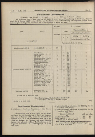 Verordnungs-Blatt für Eisenbahnen und Schiffahrt: Veröffentlichungen in Tarif- und Transport-Angelegenheiten 19060213 Seite: 10