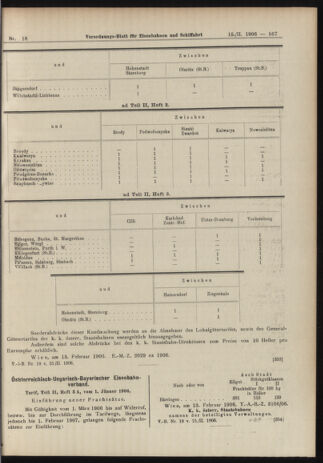 Verordnungs-Blatt für Eisenbahnen und Schiffahrt: Veröffentlichungen in Tarif- und Transport-Angelegenheiten 19060215 Seite: 11