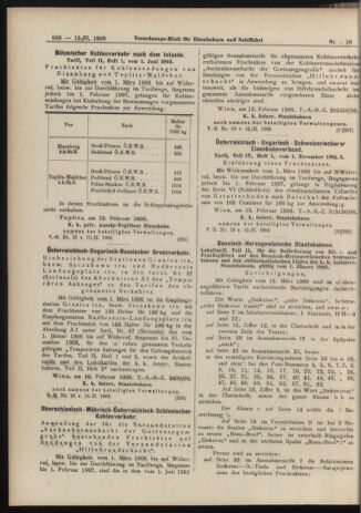 Verordnungs-Blatt für Eisenbahnen und Schiffahrt: Veröffentlichungen in Tarif- und Transport-Angelegenheiten 19060215 Seite: 12