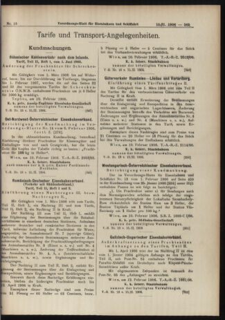 Verordnungs-Blatt für Eisenbahnen und Schiffahrt: Veröffentlichungen in Tarif- und Transport-Angelegenheiten 19060215 Seite: 9