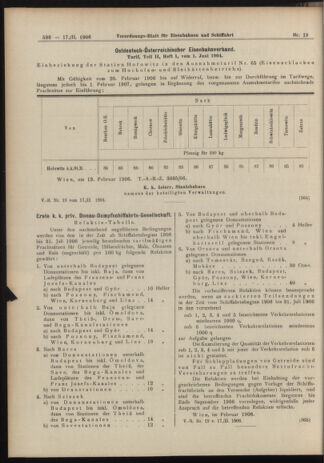 Verordnungs-Blatt für Eisenbahnen und Schiffahrt: Veröffentlichungen in Tarif- und Transport-Angelegenheiten 19060217 Seite: 20