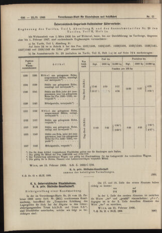 Verordnungs-Blatt für Eisenbahnen und Schiffahrt: Veröffentlichungen in Tarif- und Transport-Angelegenheiten 19060222 Seite: 16