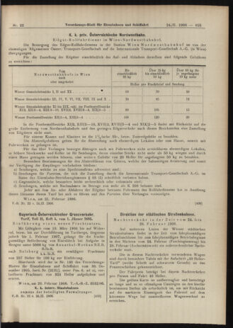 Verordnungs-Blatt für Eisenbahnen und Schiffahrt: Veröffentlichungen in Tarif- und Transport-Angelegenheiten 19060224 Seite: 11