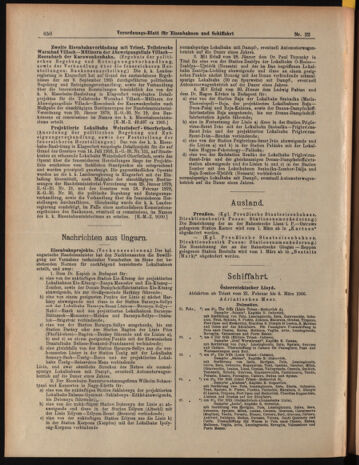 Verordnungs-Blatt für Eisenbahnen und Schiffahrt: Veröffentlichungen in Tarif- und Transport-Angelegenheiten 19060224 Seite: 6