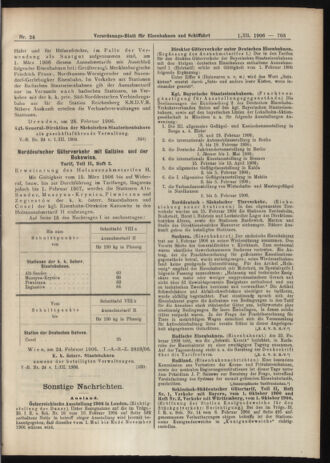 Verordnungs-Blatt für Eisenbahnen und Schiffahrt: Veröffentlichungen in Tarif- und Transport-Angelegenheiten 19060301 Seite: 15