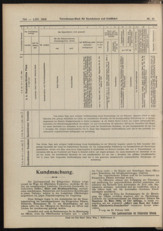 Verordnungs-Blatt für Eisenbahnen und Schiffahrt: Veröffentlichungen in Tarif- und Transport-Angelegenheiten 19060301 Seite: 20