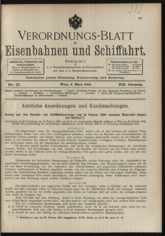 Verordnungs-Blatt für Eisenbahnen und Schiffahrt: Veröffentlichungen in Tarif- und Transport-Angelegenheiten