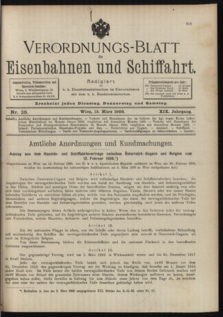 Verordnungs-Blatt für Eisenbahnen und Schiffahrt: Veröffentlichungen in Tarif- und Transport-Angelegenheiten 19060313 Seite: 1