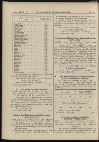 Verordnungs-Blatt für Eisenbahnen und Schiffahrt: Veröffentlichungen in Tarif- und Transport-Angelegenheiten 19060313 Seite: 14