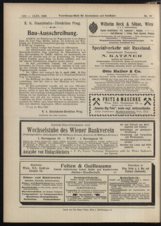 Verordnungs-Blatt für Eisenbahnen und Schiffahrt: Veröffentlichungen in Tarif- und Transport-Angelegenheiten 19060313 Seite: 20