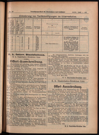 Verordnungs-Blatt für Eisenbahnen und Schiffahrt: Veröffentlichungen in Tarif- und Transport-Angelegenheiten 19060315 Seite: 15