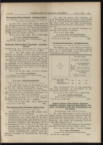 Verordnungs-Blatt für Eisenbahnen und Schiffahrt: Veröffentlichungen in Tarif- und Transport-Angelegenheiten 19060315 Seite: 9