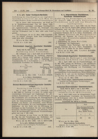 Verordnungs-Blatt für Eisenbahnen und Schiffahrt: Veröffentlichungen in Tarif- und Transport-Angelegenheiten 19060317 Seite: 10