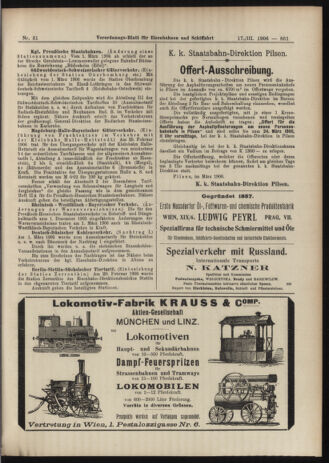 Verordnungs-Blatt für Eisenbahnen und Schiffahrt: Veröffentlichungen in Tarif- und Transport-Angelegenheiten 19060317 Seite: 13