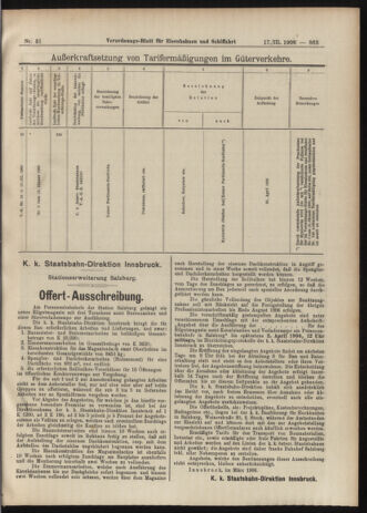 Verordnungs-Blatt für Eisenbahnen und Schiffahrt: Veröffentlichungen in Tarif- und Transport-Angelegenheiten 19060317 Seite: 15