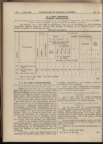 Verordnungs-Blatt für Eisenbahnen und Schiffahrt: Veröffentlichungen in Tarif- und Transport-Angelegenheiten 19060317 Seite: 8