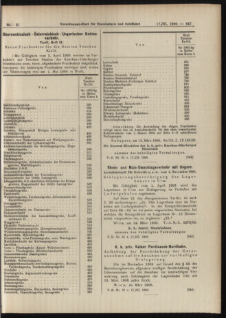 Verordnungs-Blatt für Eisenbahnen und Schiffahrt: Veröffentlichungen in Tarif- und Transport-Angelegenheiten 19060317 Seite: 9