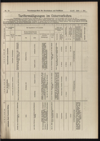 Verordnungs-Blatt für Eisenbahnen und Schiffahrt: Veröffentlichungen in Tarif- und Transport-Angelegenheiten 19060322 Seite: 11