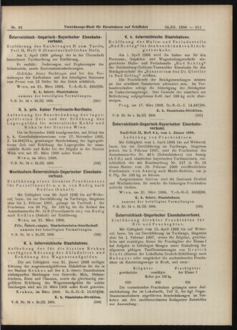 Verordnungs-Blatt für Eisenbahnen und Schiffahrt: Veröffentlichungen in Tarif- und Transport-Angelegenheiten 19060324 Seite: 15