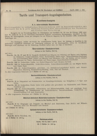 Verordnungs-Blatt für Eisenbahnen und Schiffahrt: Veröffentlichungen in Tarif- und Transport-Angelegenheiten 19060324 Seite: 9