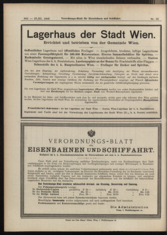 Verordnungs-Blatt für Eisenbahnen und Schiffahrt: Veröffentlichungen in Tarif- und Transport-Angelegenheiten 19060327 Seite: 16