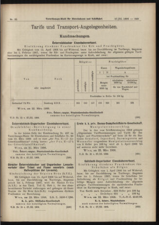 Verordnungs-Blatt für Eisenbahnen und Schiffahrt: Veröffentlichungen in Tarif- und Transport-Angelegenheiten 19060327 Seite: 5